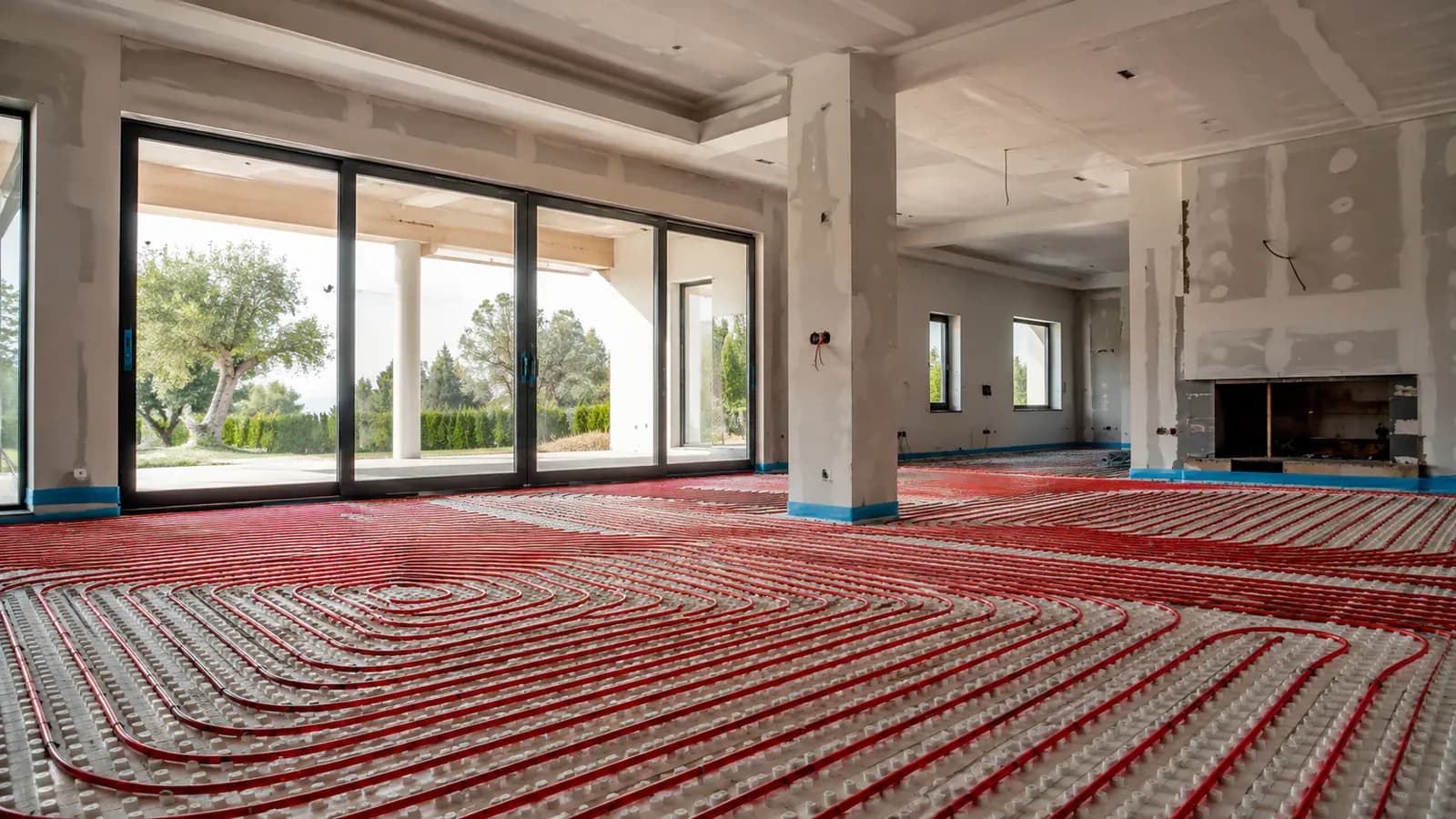 Underfloor heating network within a central heating solution