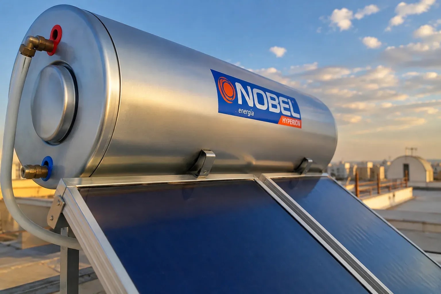 A Nobel Hyperion tank up close under a cloudy sky